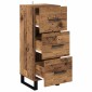 vidaXL Πλαϊνό γραφείο με συρτάρι Παλιό Ξύλο 34,5 x 34 x 90 εκ.
