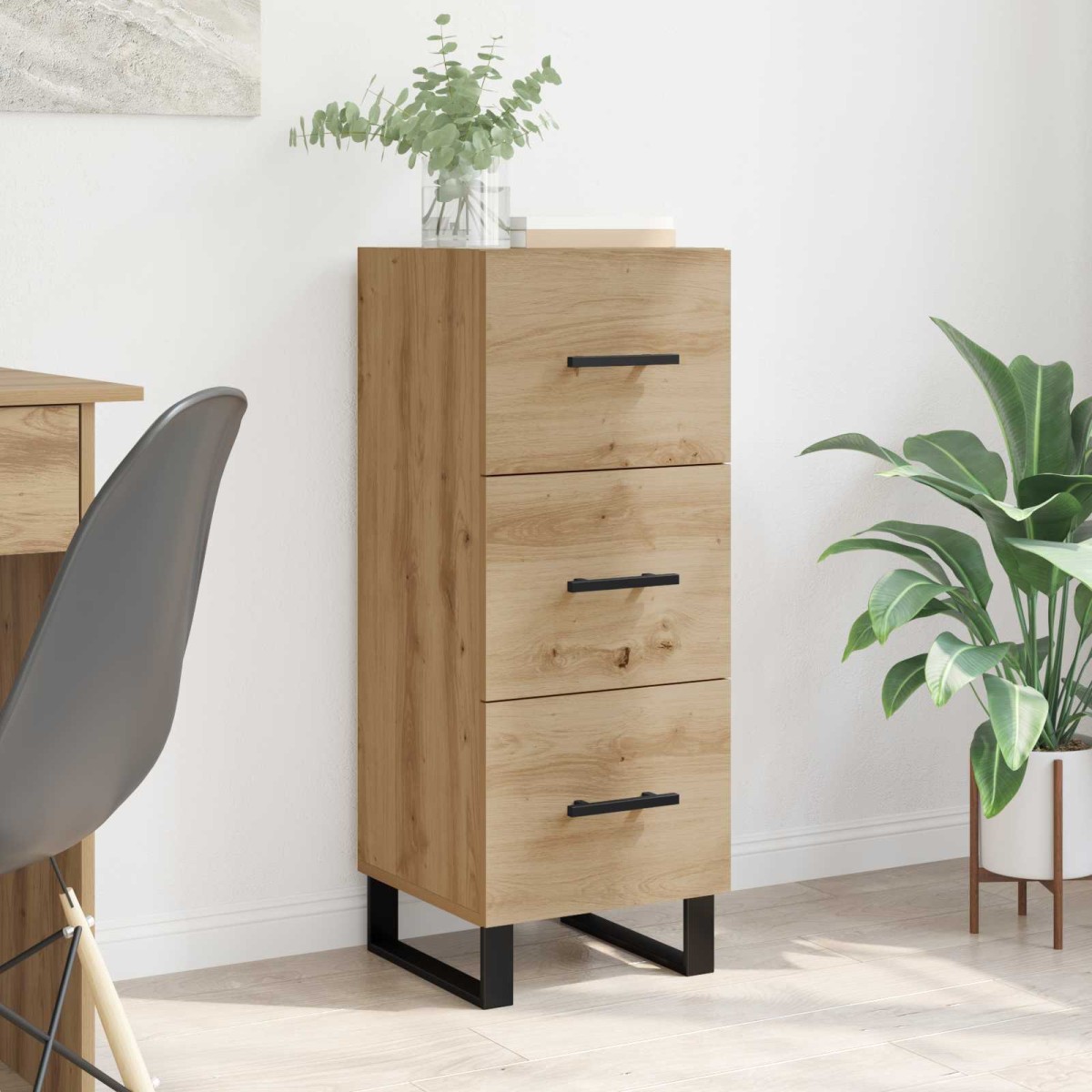 vidaXL Πλαϊνό γραφείο Artisan Oak 34,5 x 34 x 90 εκ.