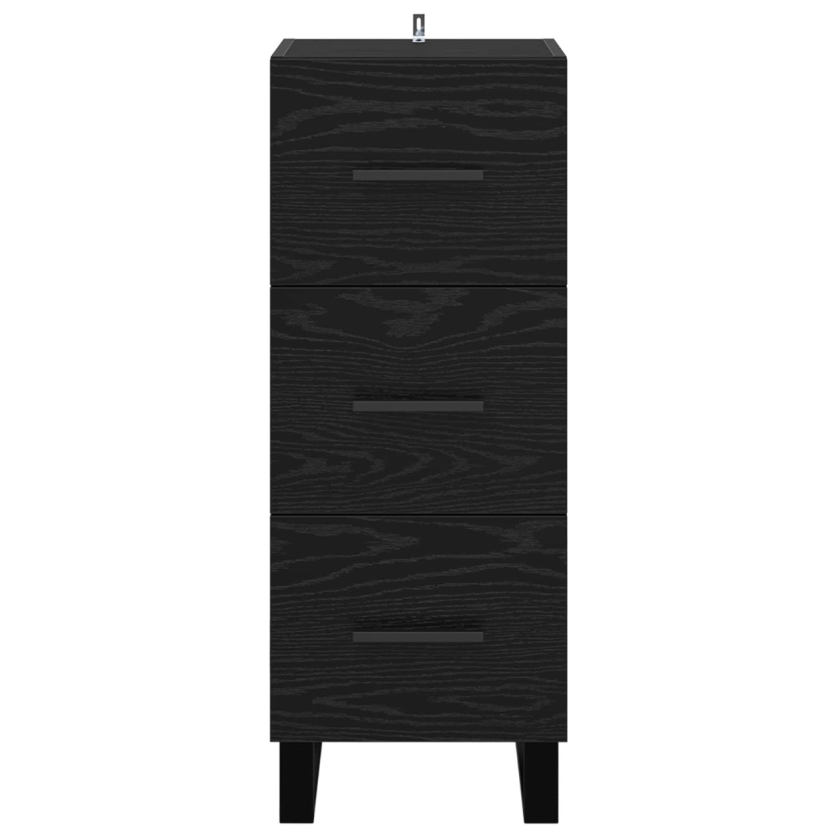 vidaXL Πλαϊνό γραφείο με συρτάρι Μαύρη Οξυά 34,5 x 34 x 90 εκ.
