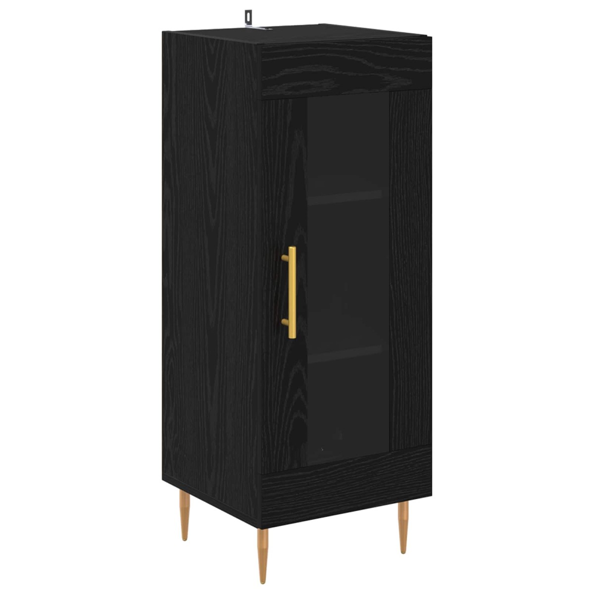 vidaXL Πλαϊνό γραφείο Μαύρη δρυς 34 x 34.5 x 90 εκ Επεξεργασμένο Ξύλο