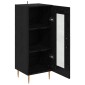 vidaXL Πλαϊνό γραφείο Μαύρη δρυς 34 x 34.5 x 90 εκ Επεξεργασμένο Ξύλο