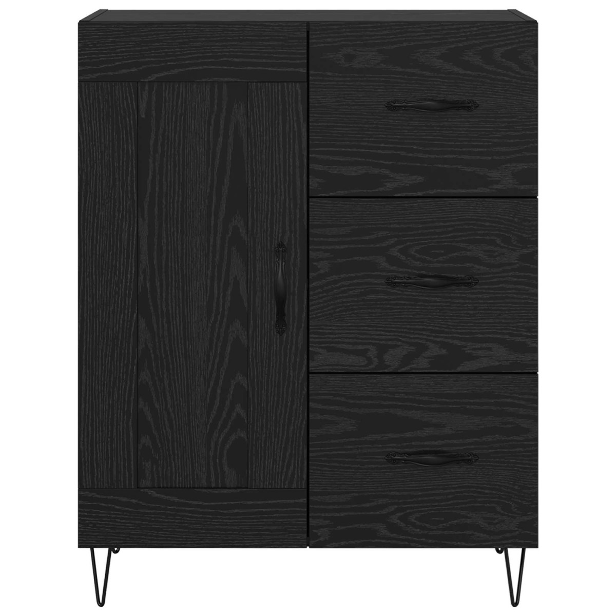 vidaXL Πλαϊνό γραφείο με συρτάρι Μαύρη Δρυς 69,5 x 34 x 90 εκ.