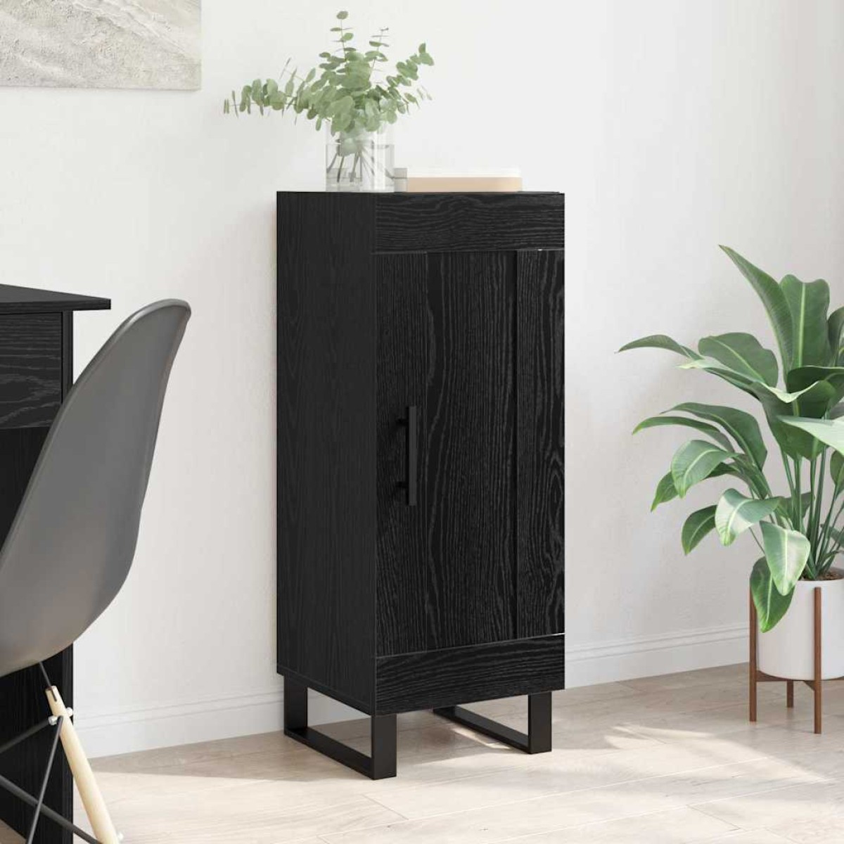 vidaXL Πλαϊνό γραφείο Μαύρη Οξυά 34,5 x 34 x 90 εκ.