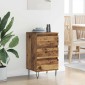 vidaXL Πλαϊνό γραφείο με συρτάρι Παλιό Ξύλο 40 x 35 x 70 εκ.