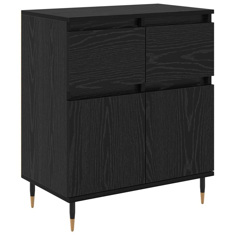 vidaXL Πλαϊνό γραφείο με συρτάρι Μαύρη Οξυά 60 x 35 x 70 cm