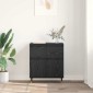 vidaXL Πλαϊνό γραφείο με συρτάρι Μαύρη Οξυά 60 x 35 x 70 cm