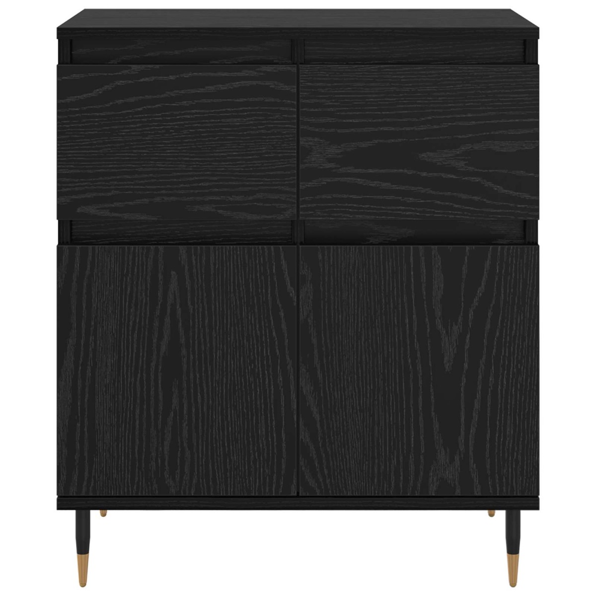 vidaXL Πλαϊνό γραφείο με συρτάρι Μαύρη Οξυά 60 x 35 x 70 cm