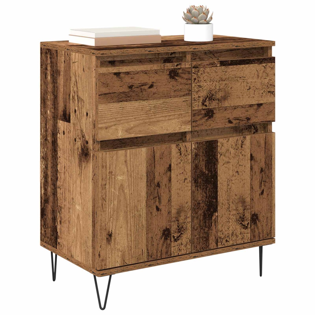 vidaXL Πλαϊνό γραφείο με συρτάρι Παλιό Ξύλο 60 x 35 x 70 cm