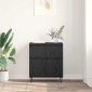 vidaXL Πλαϊνό γραφείο με συρτάρι Μαύρη Οξυά 60 x 35 x 70 cm