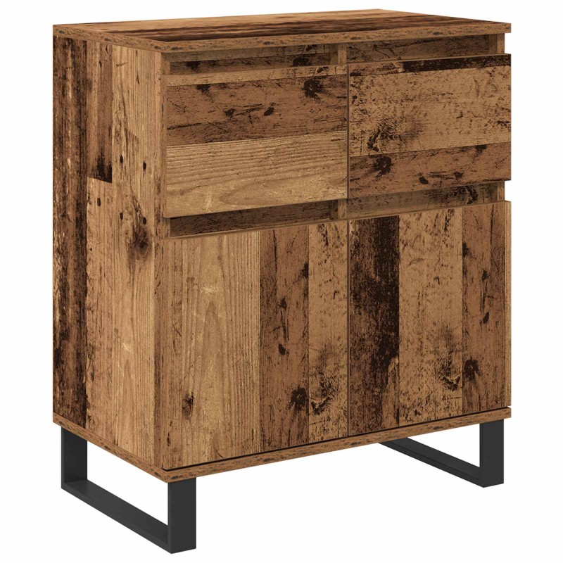 vidaXL Πλαϊνό γραφείο με συρτάρι Παλιό Ξύλο 60 x 35 x 70 cm