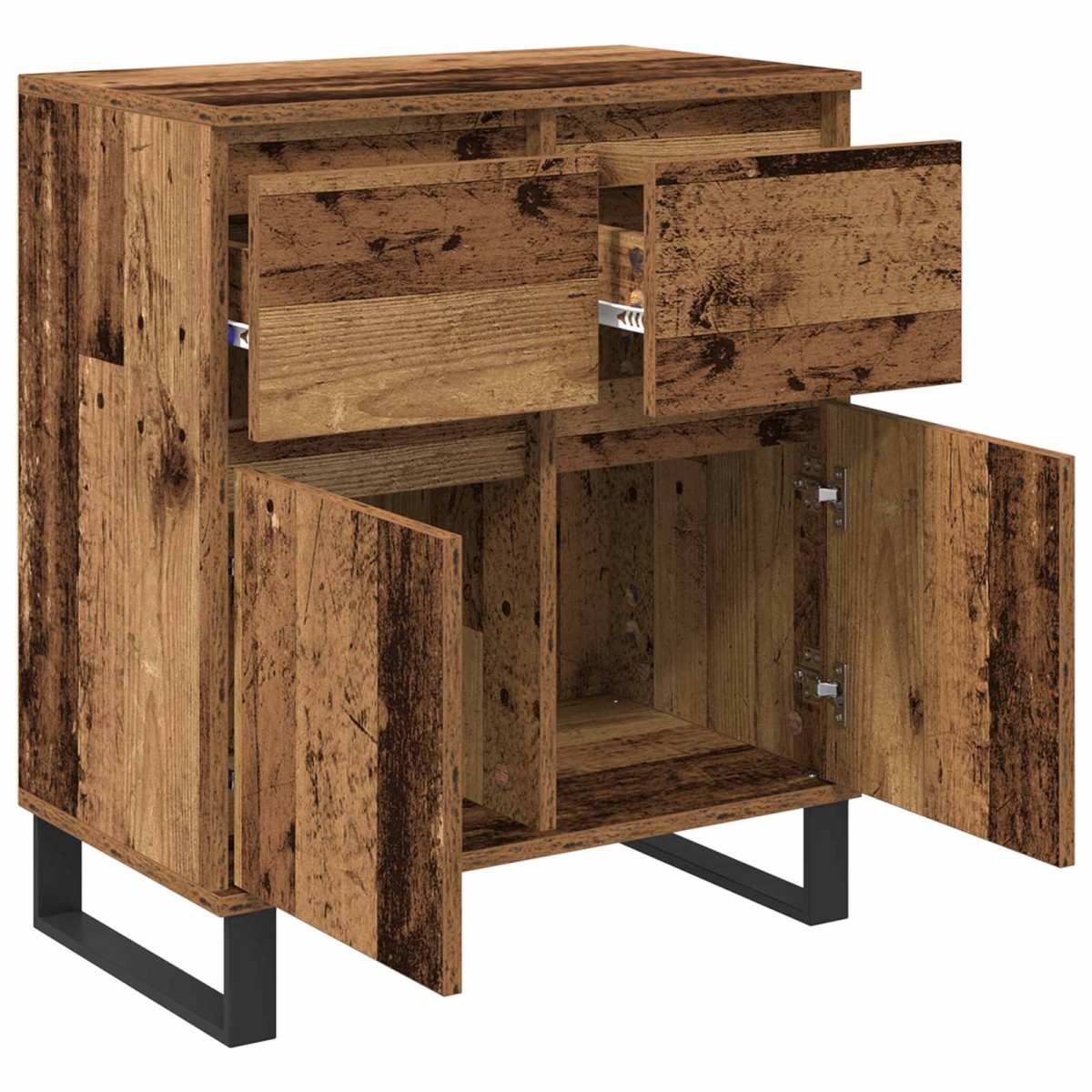 vidaXL Πλαϊνό γραφείο με συρτάρι Παλιό Ξύλο 60 x 35 x 70 cm