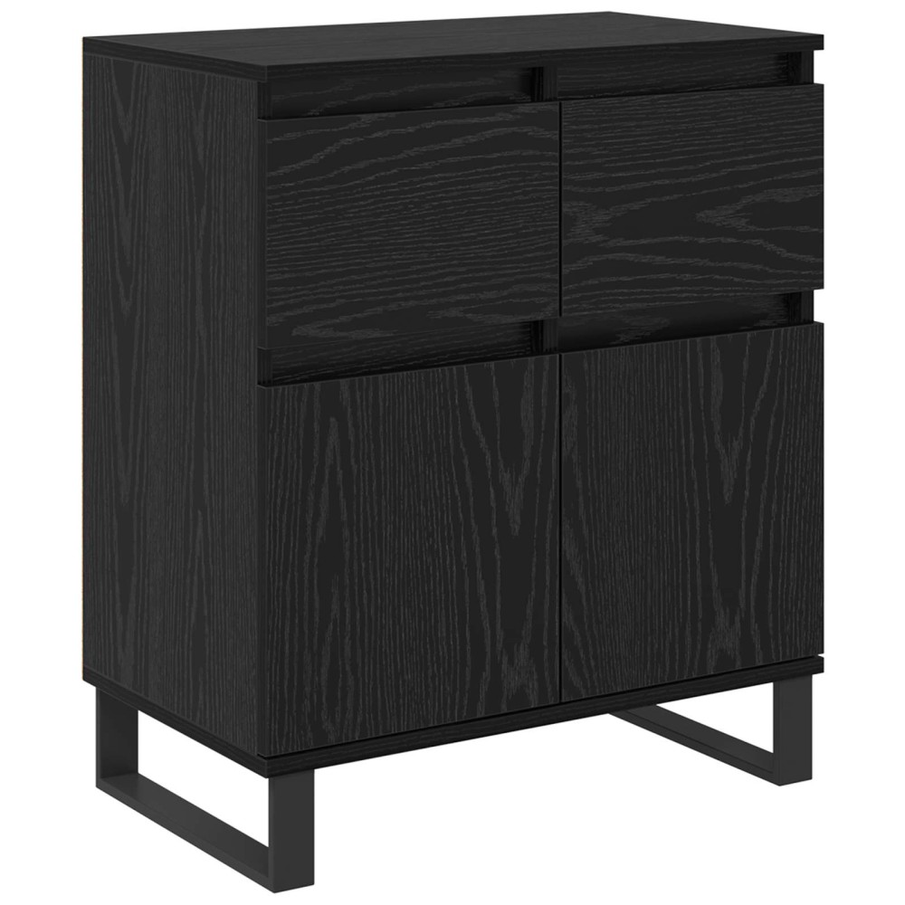 vidaXL Πλαϊνό γραφείο με συρτάρι Μαύρη Οξυά 60 x 35 x 70 cm