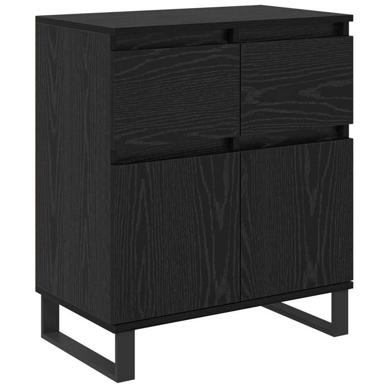 vidaXL Πλαϊνό γραφείο με συρτάρι Μαύρη Οξυά 60 x 35 x 70 cm