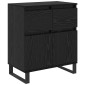 vidaXL Πλαϊνό γραφείο με συρτάρι Μαύρη Οξυά 60 x 35 x 70 cm