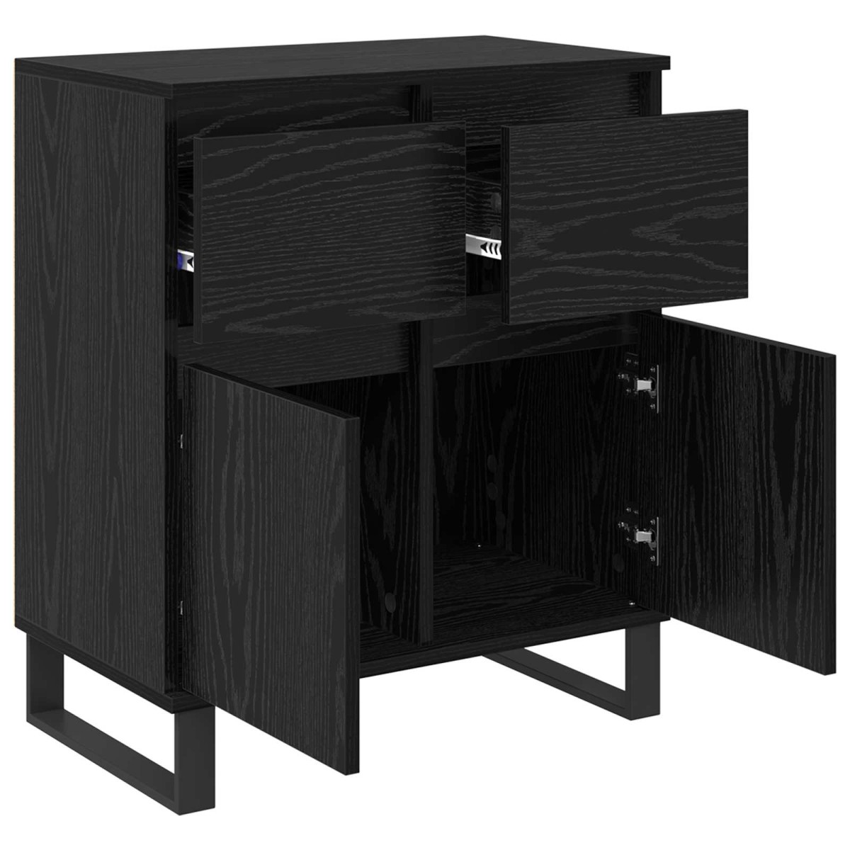 vidaXL Πλαϊνό γραφείο με συρτάρι Μαύρη Οξυά 60 x 35 x 70 cm