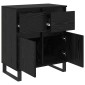 vidaXL Πλαϊνό γραφείο με συρτάρι Μαύρη Οξυά 60 x 35 x 70 cm
