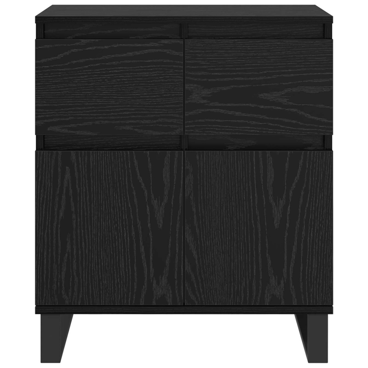 vidaXL Πλαϊνό γραφείο με συρτάρι Μαύρη Οξυά 60 x 35 x 70 cm