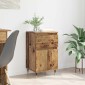 vidaXL Πλαϊνό γραφείο με συρτάρι Παλιό Ξύλο 40 x 35 x 70 εκ.