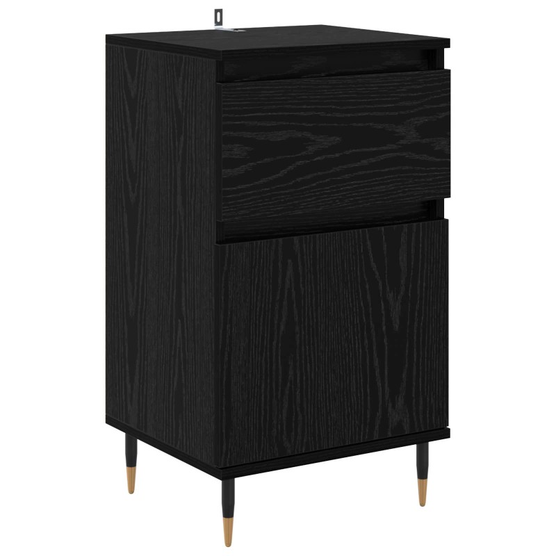 vidaXL Πλαϊνό γραφείο με συρτάρι Μαύρη Οξυά 40 x 35 x 70 εκ.