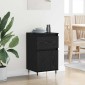 vidaXL Πλαϊνό γραφείο με συρτάρι Μαύρη Οξυά 40 x 35 x 70 εκ.