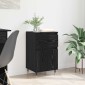 vidaXL Πλαϊνό γραφείο με συρτάρι Μαύρη Οξυά 40 x 35 x 70 εκ.