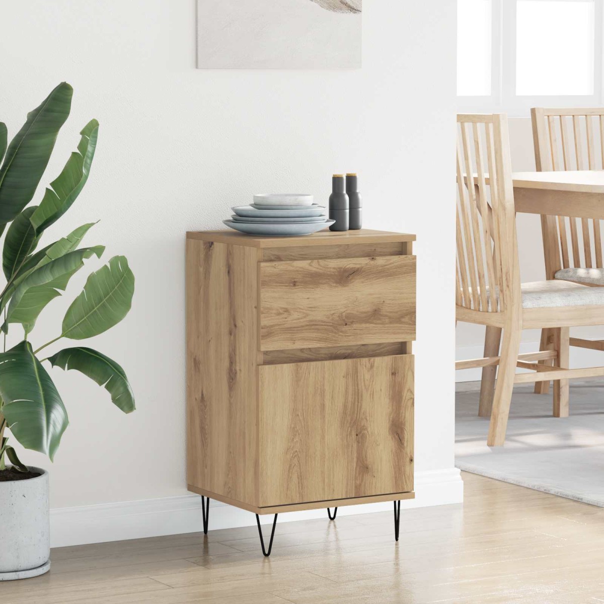 vidaXL Πλαϊνό γραφείο artisan δρυς 35 x 40 x 70 εκ. Επεξεργασμένο Ξύλο