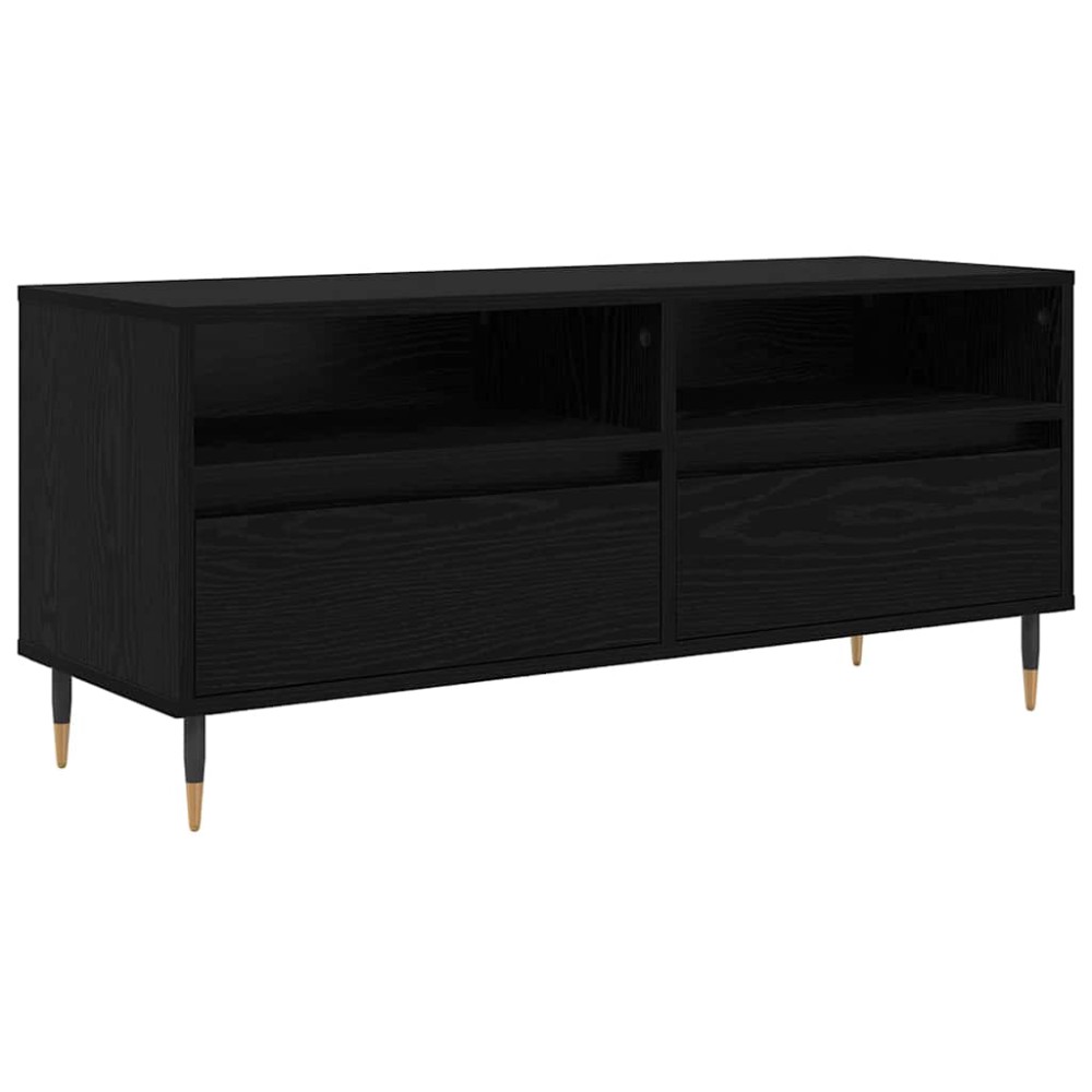 vidaXL Ντουλάπι TV με συρτάρι Μαύρη Οξυά 100 x 34,5 x 44,5 εκ.