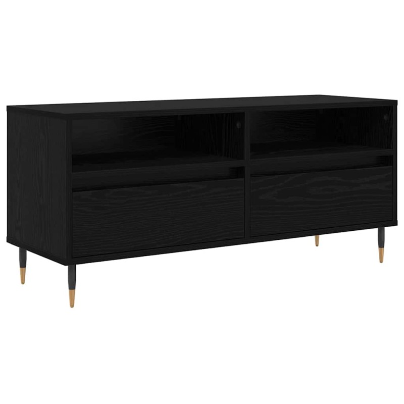 vidaXL Ντουλάπι TV με συρτάρι Μαύρη Οξυά 100 x 34,5 x 44,5 εκ.