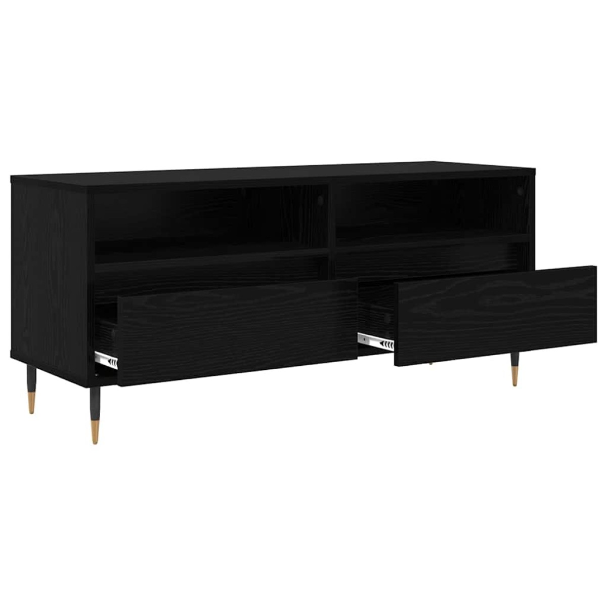 vidaXL Ντουλάπι TV με συρτάρι Μαύρη Οξυά 100 x 34,5 x 44,5 εκ.