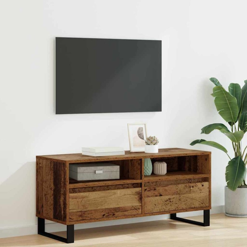 vidaXL Ντουλάπι TV με συρτάρι Παλιό Ξύλο 100 x 34,5 x 44,5 εκ.