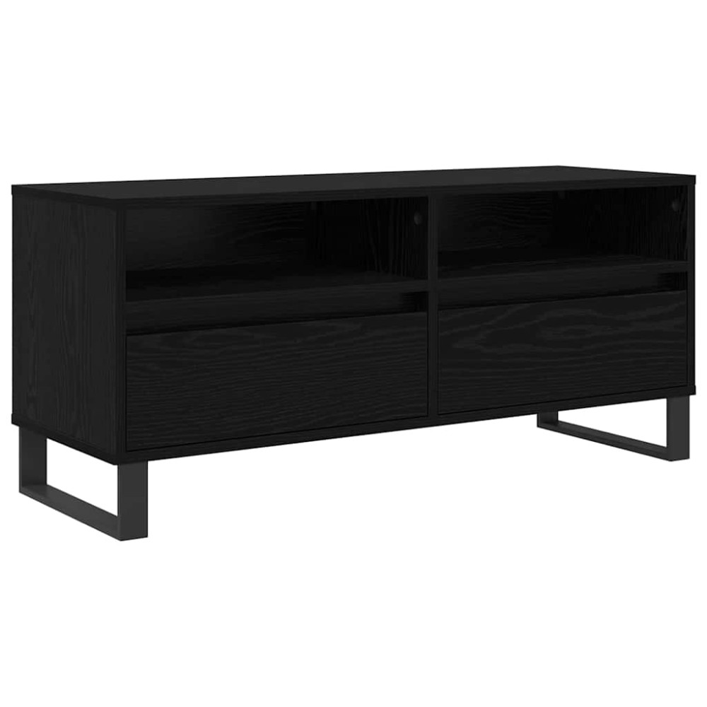 vidaXL Ντουλάπι TV με συρτάρι Μαύρη Οξυά 100 x 34,5 x 44,5 εκ.