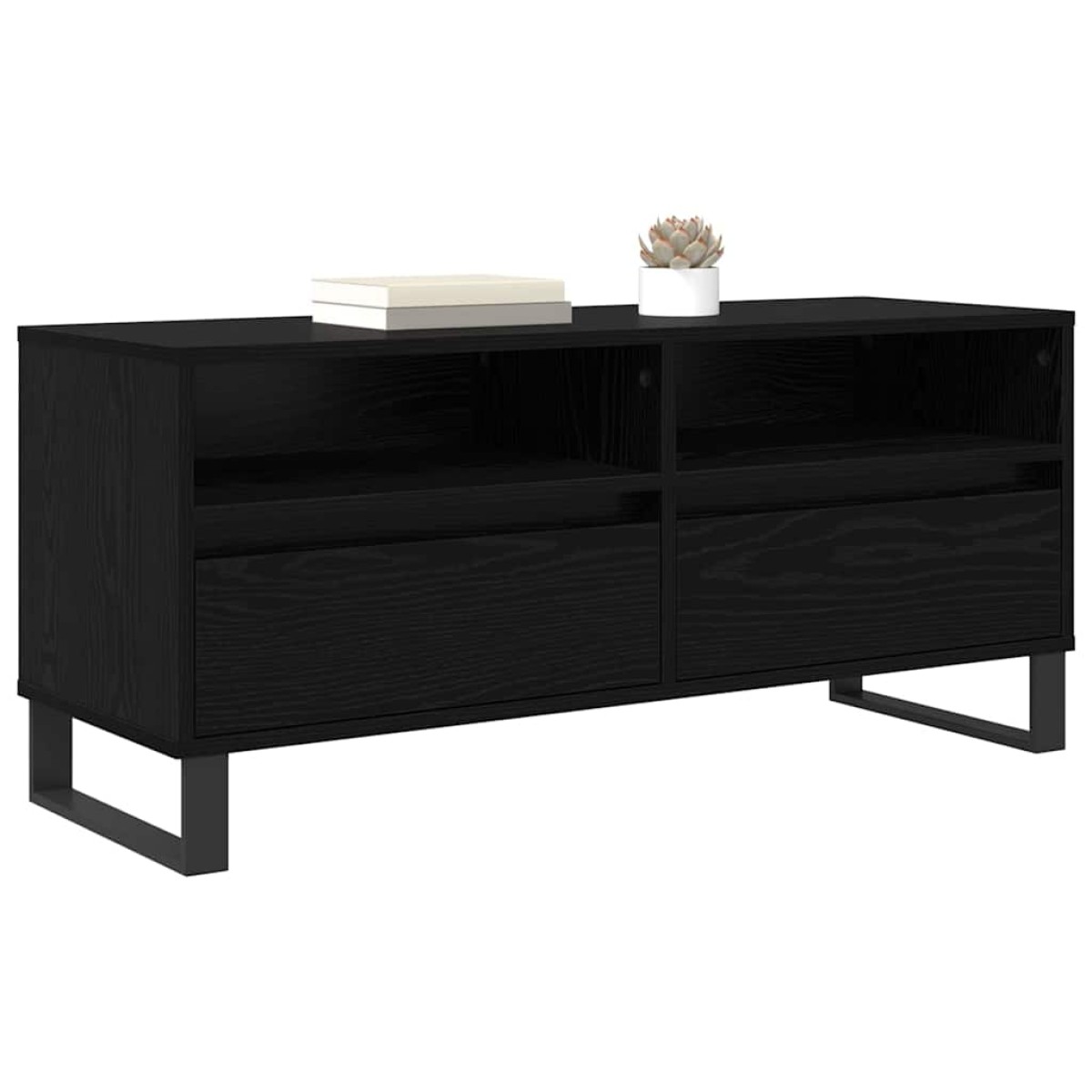 vidaXL Ντουλάπι TV με συρτάρι Μαύρη Οξυά 100 x 34,5 x 44,5 εκ.