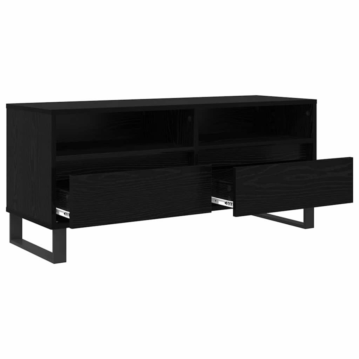 vidaXL Ντουλάπι TV με συρτάρι Μαύρη Οξυά 100 x 34,5 x 44,5 εκ.