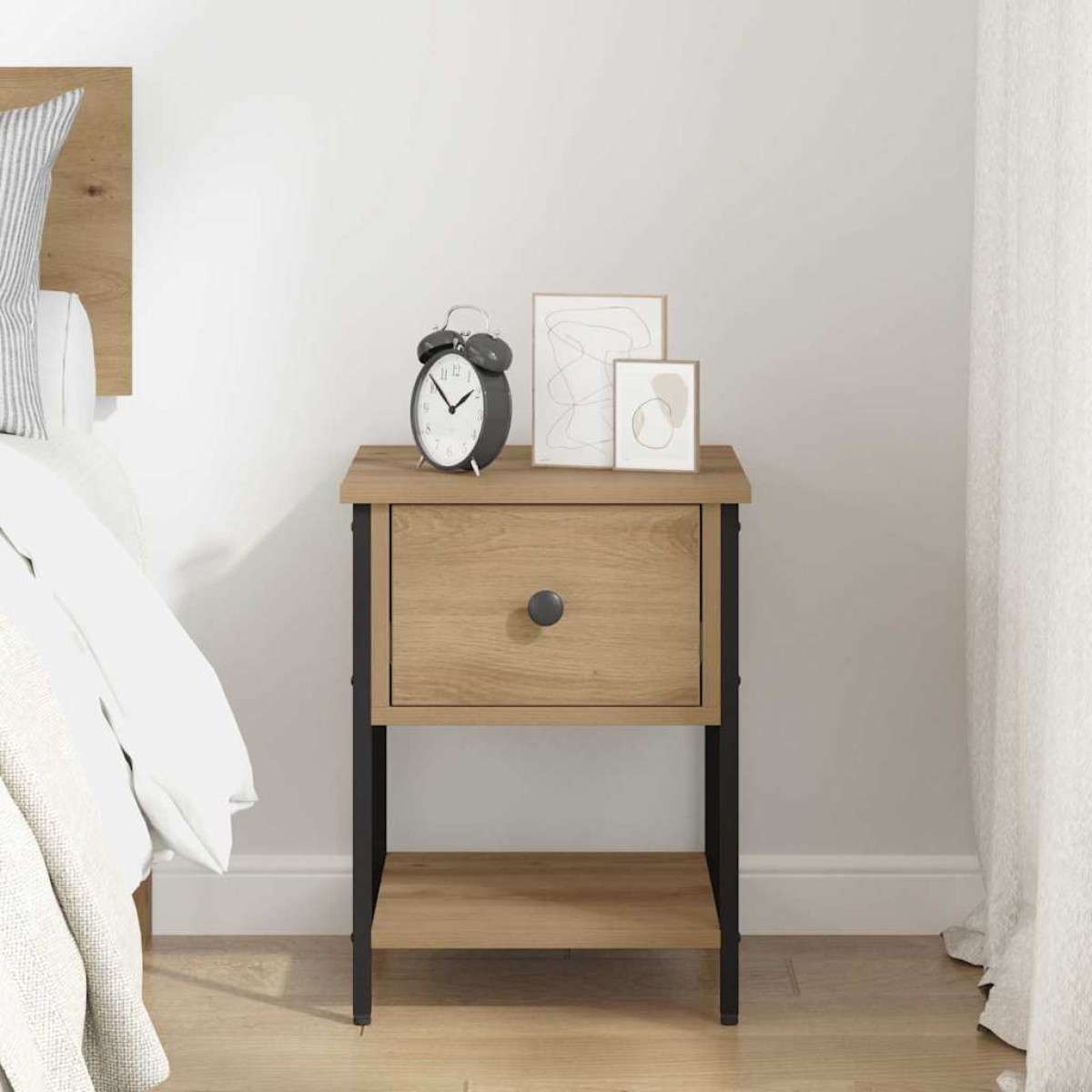 vidaXL Κομοδίνο Artisan Oak 34 x 35,5 x 45 εκ Επεξεργασμένο Ξύλο