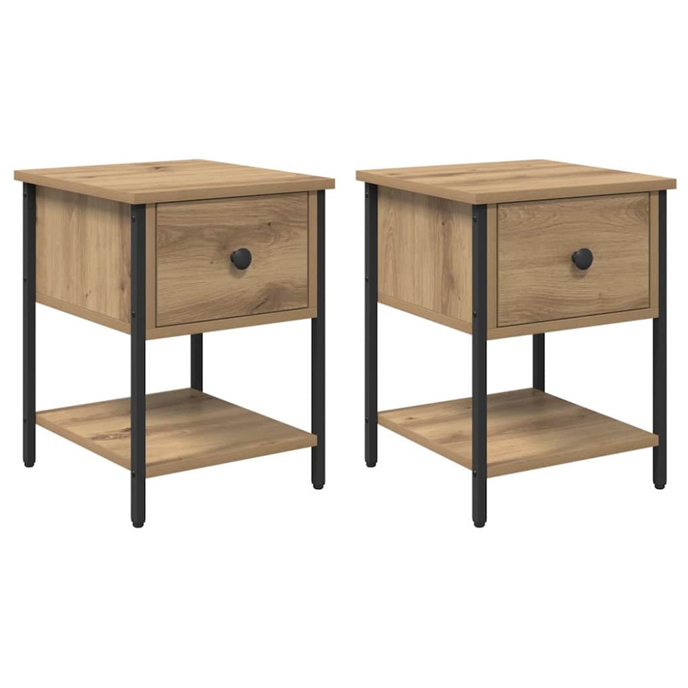 vidaXL Κομοδίνο 2 τεμ. Artisan Oak 34 x 35,5 x 45 εκ