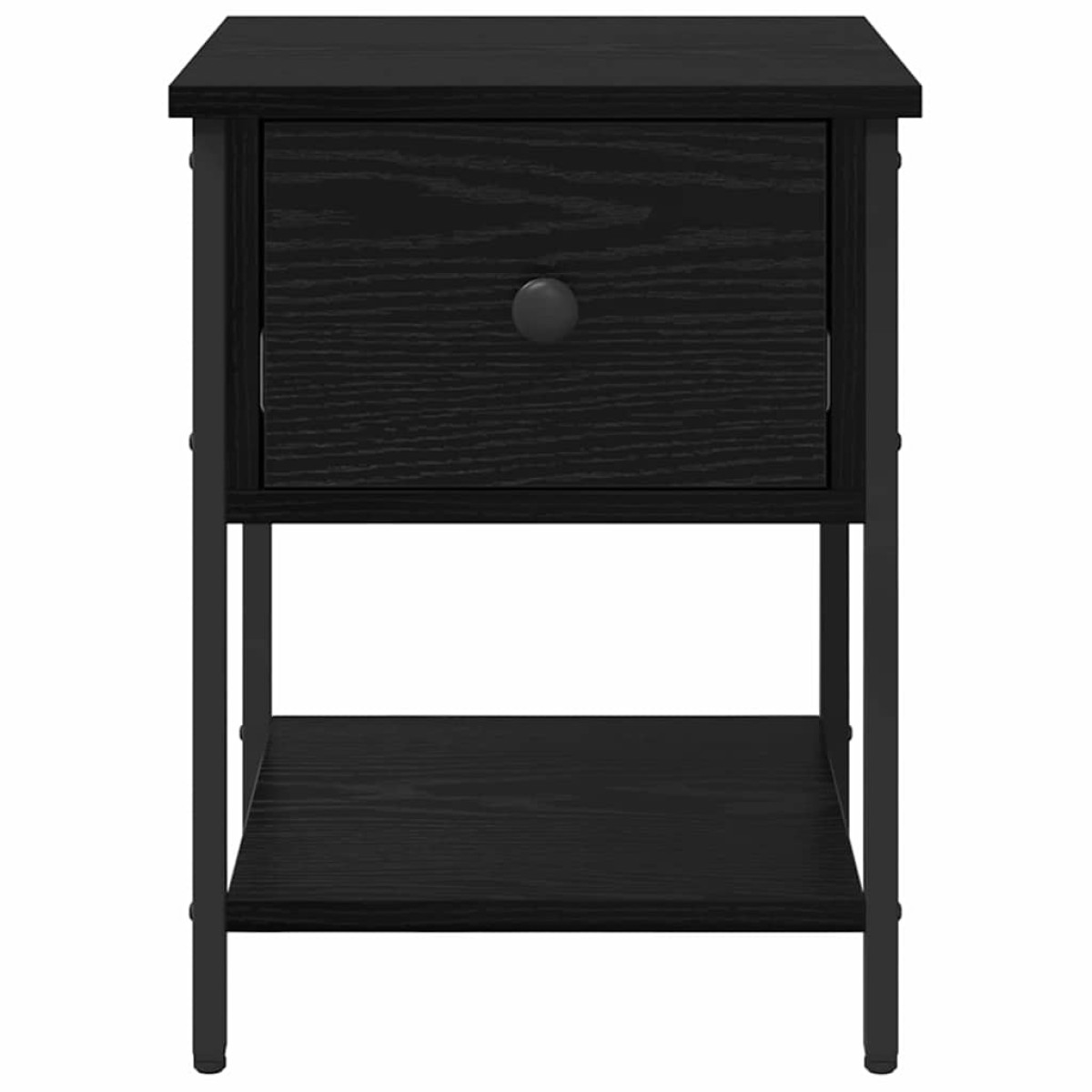vidaXL Κομοδίνο Μαύρη Οξυά 34 x 35,5 x 45 εκ Επεξεργασμένο Ξύλο