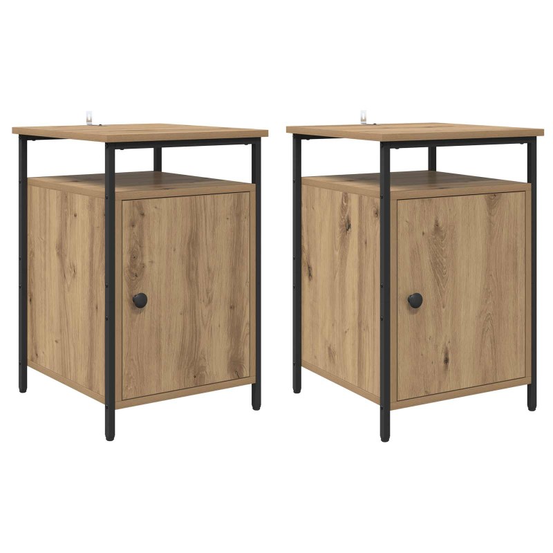 vidaXL Κομοδίνο 2 τεμ. Artisan Oak 40 x 42 x 60 εκ. Επεξεργασμένο Ξύλο
