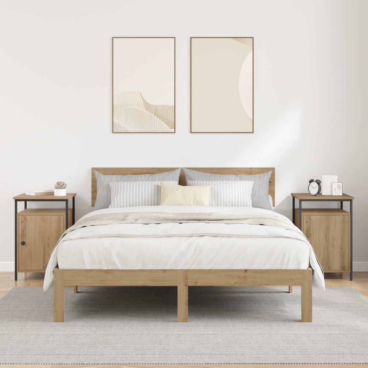 vidaXL Κομοδίνο 2 τεμ. Artisan Oak 40 x 42 x 60 εκ. Επεξεργασμένο Ξύλο