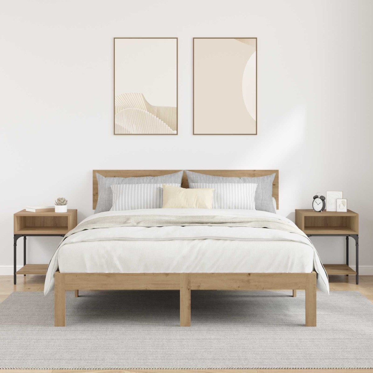 vidaXL Κομοδίνο 2 τμχ. Artisan Oak 40 x 40 x 50 cm Επεξεργασμένο Ξύλο