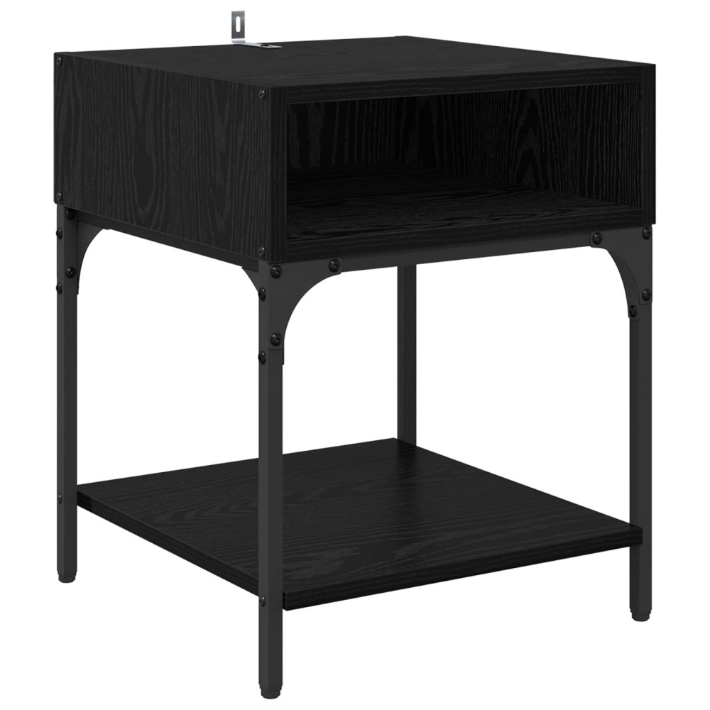 vidaXL Κομοδίνο Μαύρη Οξυά 40 x 40 x 50 cm Επεξεργασμένο Ξύλο