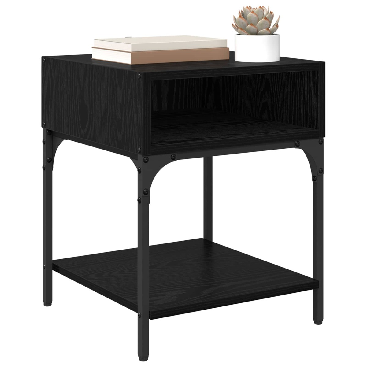 vidaXL Κομοδίνο Μαύρη Οξυά 40 x 40 x 50 cm Επεξεργασμένο Ξύλο