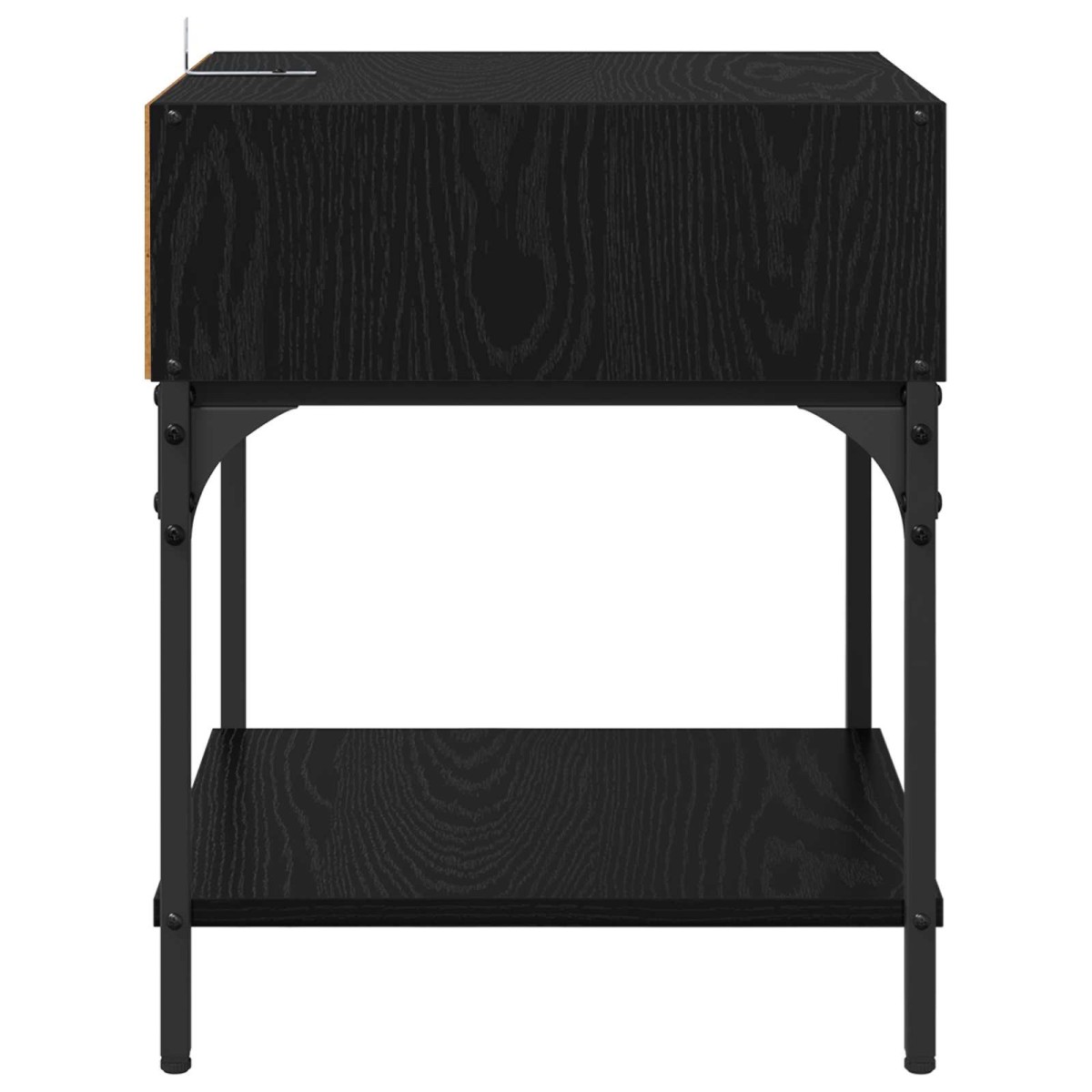vidaXL Κομοδίνο 2 τμχ. Μαύρη Οξυά 40 x 40 x 50 cm Επεξεργασμένο Ξύλο
