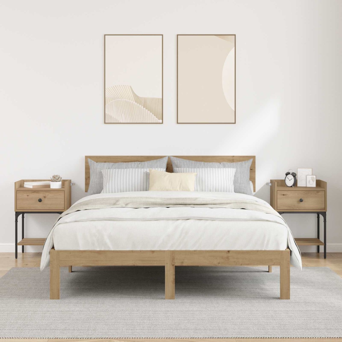 vidaXL Κομοδίνο 2 τεμ. Artisan Oak 40 x 29 x 60 εκ Επεξεργασμένο Ξύλο