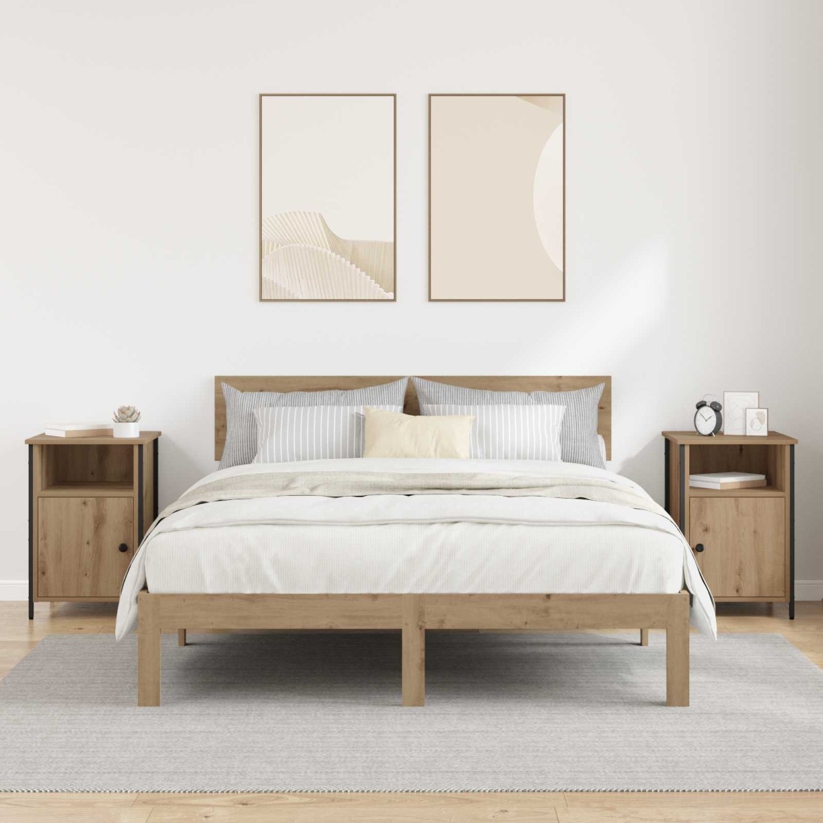 vidaXL Κομοδίνο 2 τεμ. Artisan Oak 40 x 42 x 60 εκ. Επεξεργασμένο Ξύλο