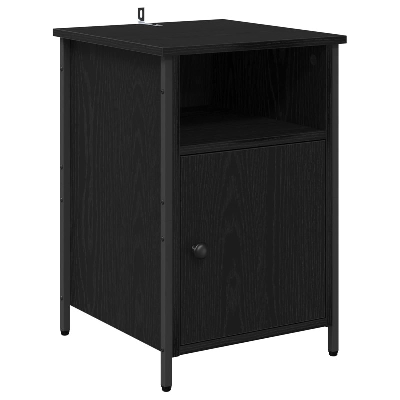 vidaXL Κομοδίνο Μαύρη Οξυά 40 x 42 x 60 εκ. Επεξεργασμένο Ξύλο