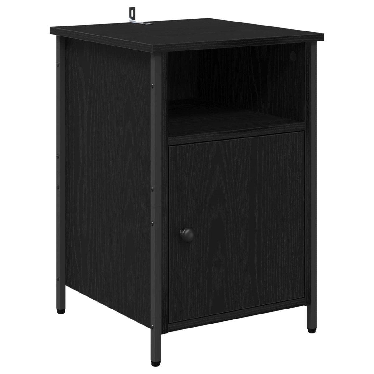 vidaXL Κομοδίνο 2 τεμ. Μαύρη Οξυά 40 x 42 x 60 εκ. Επεξεργασμένο Ξύλο