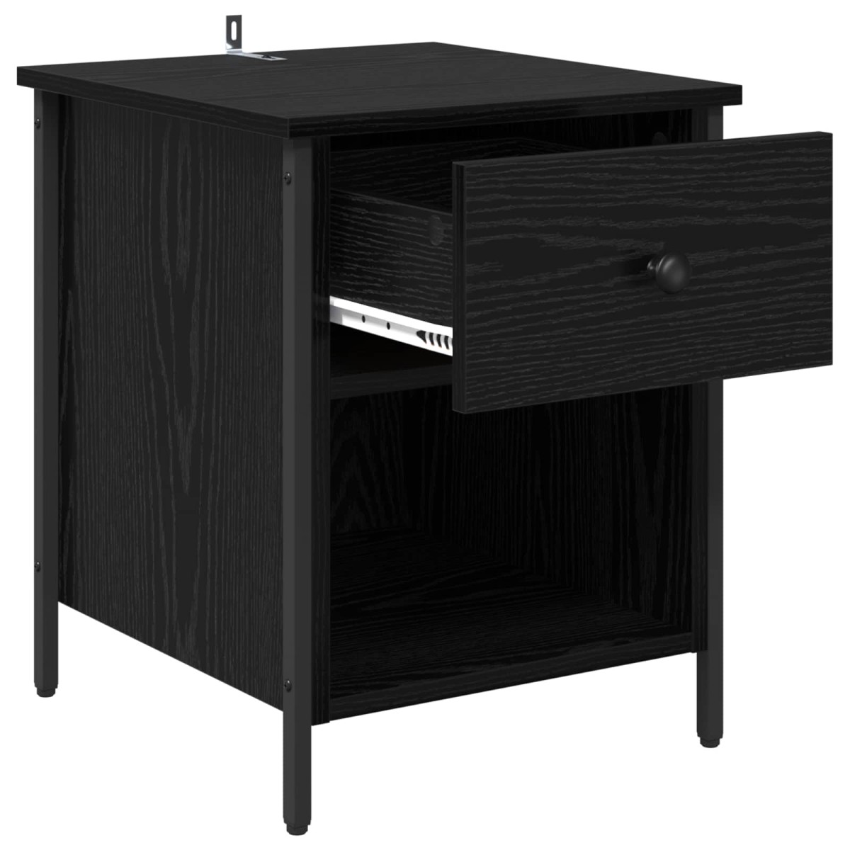 vidaXL Κομοδίνο Μαύρη Οξυά 40 x 42 x 50 cm Επεξεργασμένο Ξύλο