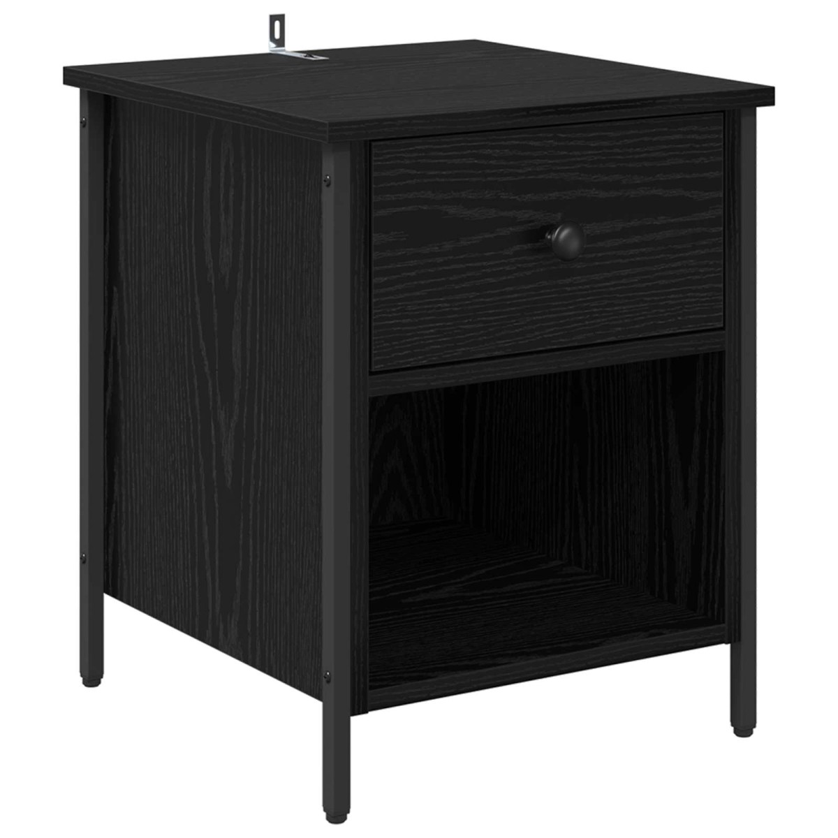 vidaXL Κομοδίνο 2 τμχ. Μαύρη Οξυά 40 x 42 x 50 cm Επεξεργασμένο Ξύλο