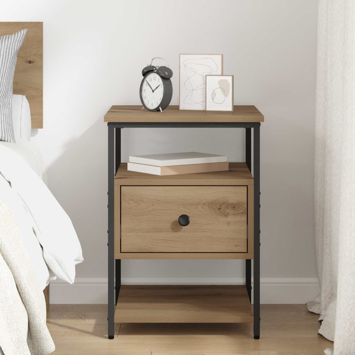 vidaXL Κομοδίνο Artisan Oak 40 x 42 x 56 εκ Επεξεργασμένο Ξύλο