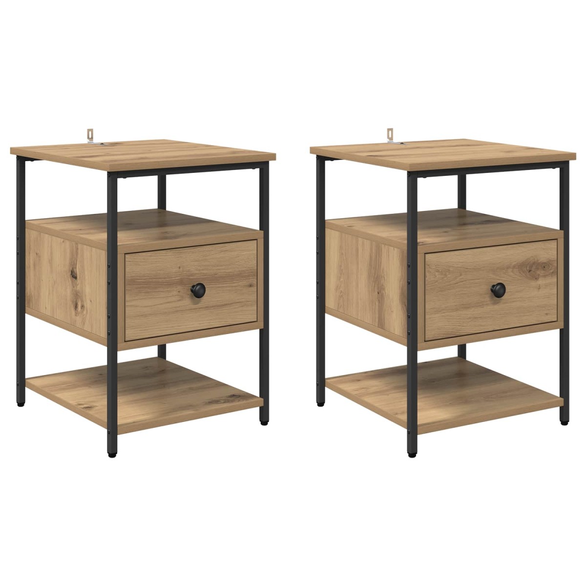 vidaXL Κομοδίνο 2 τεμ. Artisan Oak 40 x 42 x 56 εκ Επεξεργασμένο Ξύλο